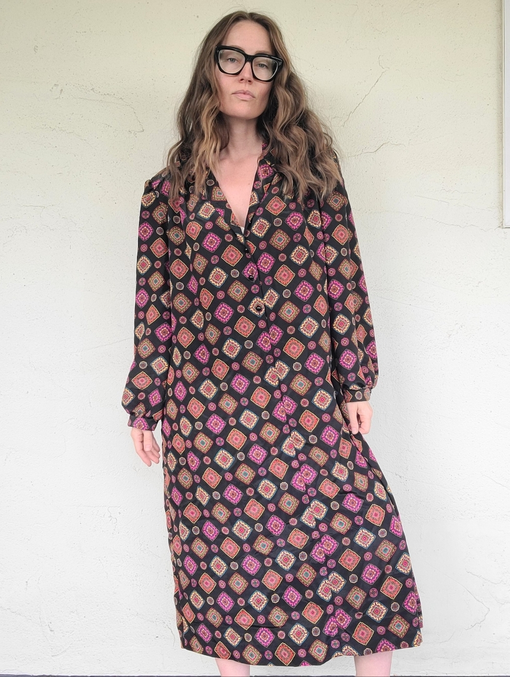 The Marvelous Maria Vintage 1970s Dress 2XL - Picture 2 of 9